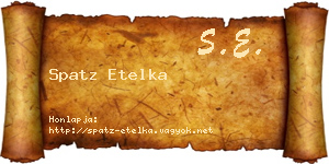 Spatz Etelka névjegykártya